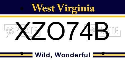 XZO74B West Virginia License Plate
