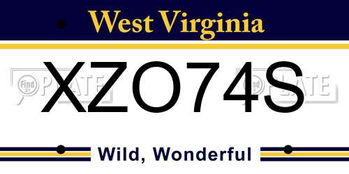 XZO74S West Virginia License Plate