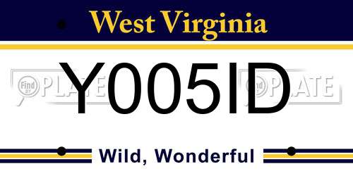 Y005ID West Virginia License Plate