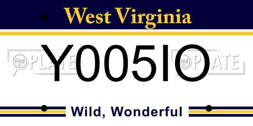 Y005IO West Virginia License Plate