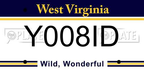 Y008ID West Virginia License Plate