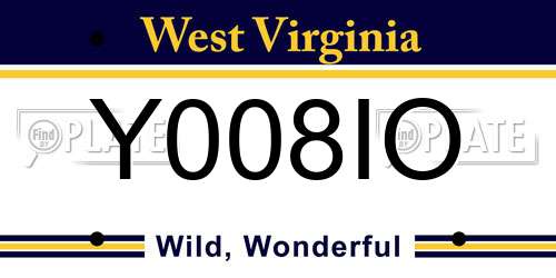 Y008IO West Virginia License Plate