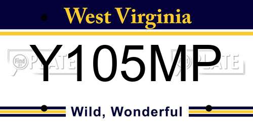 Y105MP West Virginia License Plate