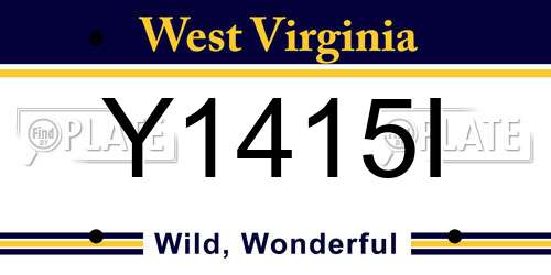 Y1415I West Virginia License Plate