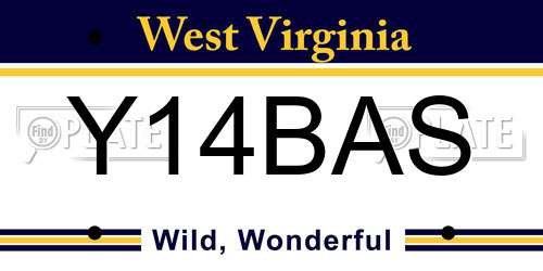 Y14BAS West Virginia License Plate
