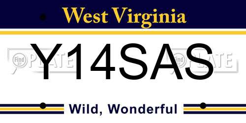Y14SAS West Virginia License Plate