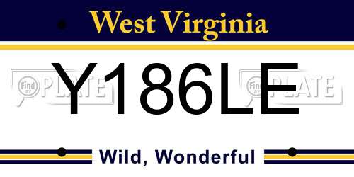 Y186LE West Virginia License Plate
