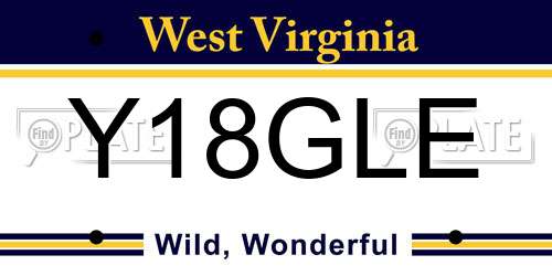 Y18GLE West Virginia License Plate