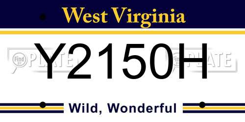 Y2150H West Virginia License Plate