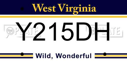Y215DH West Virginia License Plate