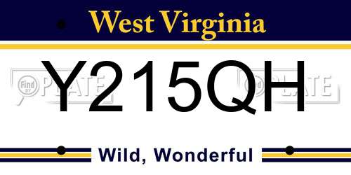 Y215QH West Virginia License Plate
