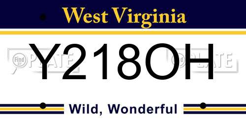 Y218OH West Virginia License Plate