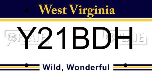 Y21BDH West Virginia License Plate