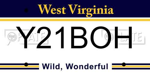 Y21BOH West Virginia License Plate