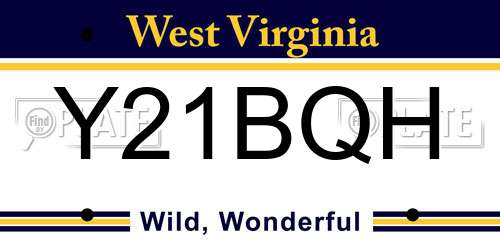 Y21BQH West Virginia License Plate