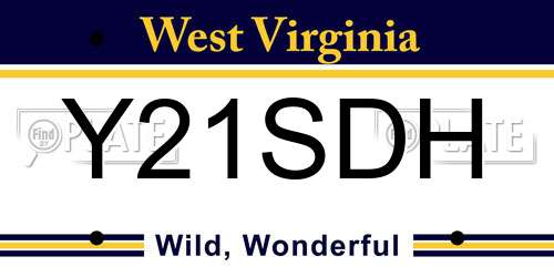 Y21SDH West Virginia License Plate
