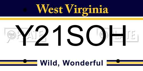 Y21SOH West Virginia License Plate