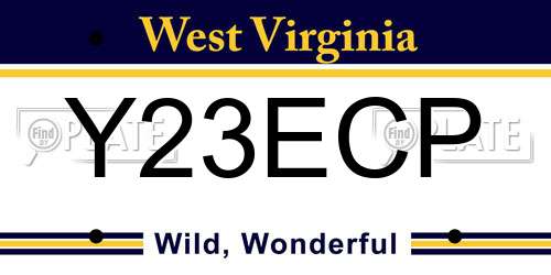Y23ECP West Virginia License Plate