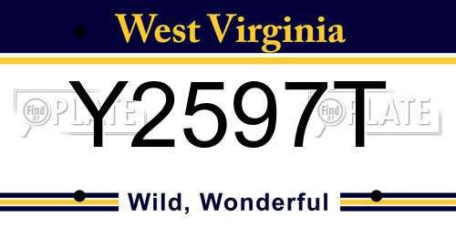 Y2597T West Virginia License Plate