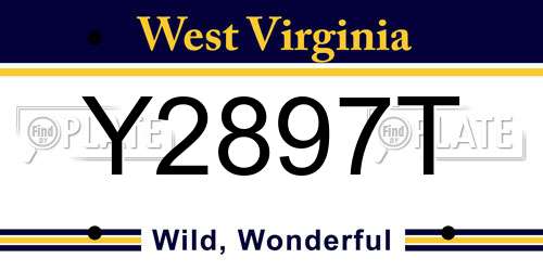 Y2897T West Virginia License Plate