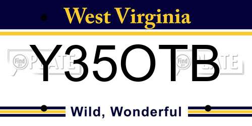 Y35OTB West Virginia License Plate