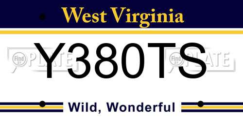 Y380TS West Virginia License Plate