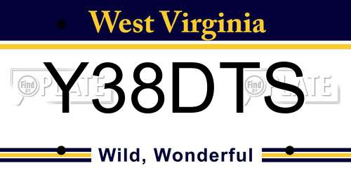 Y38DTS West Virginia License Plate