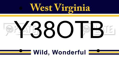 Y38OTB West Virginia License Plate