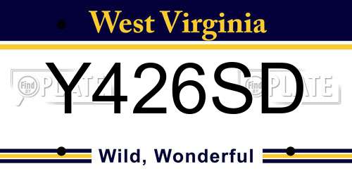 Y426SD West Virginia License Plate