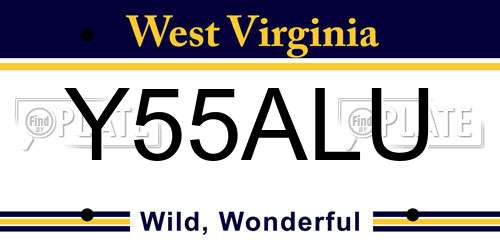 Y55ALU West Virginia License Plate