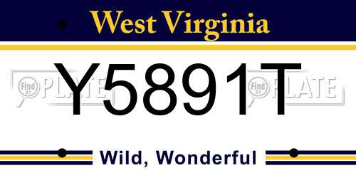 Y5891T West Virginia License Plate