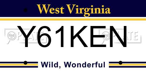 Y61KEN West Virginia License Plate