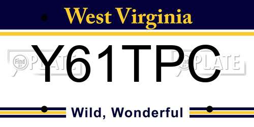 Y61TPC West Virginia License Plate