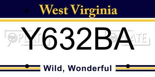 Y632BA West Virginia License Plate