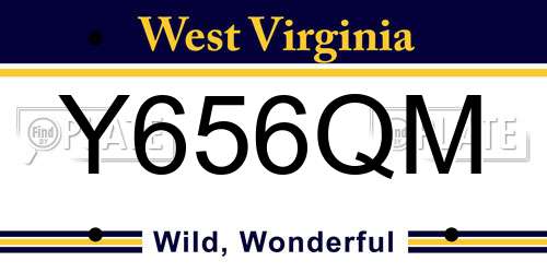 Y656QM West Virginia License Plate