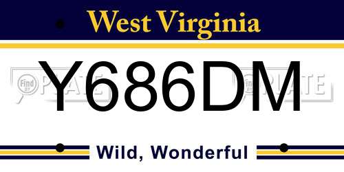 Y686DM West Virginia License Plate