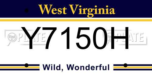 Y7150H West Virginia License Plate