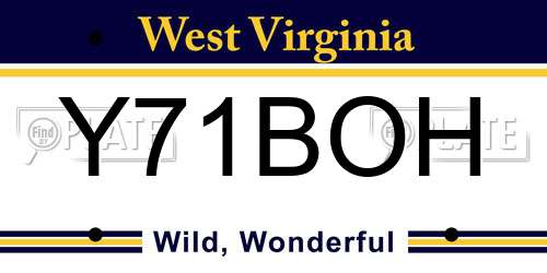 Y71BOH West Virginia License Plate