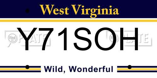 Y71SOH West Virginia License Plate