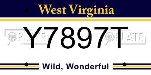 Y7897T West Virginia License Plate