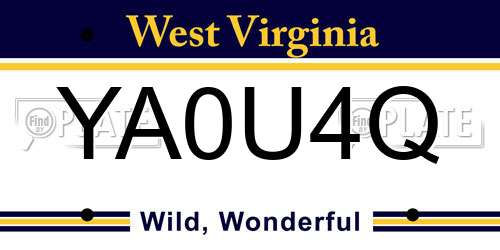 YA0U4Q West Virginia License Plate