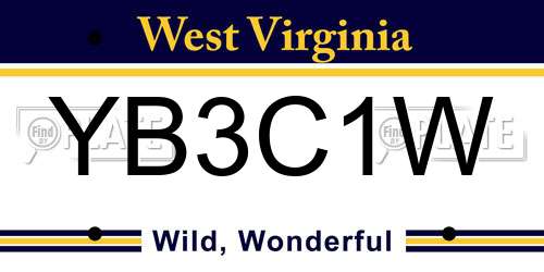 YB3C1W West Virginia License Plate