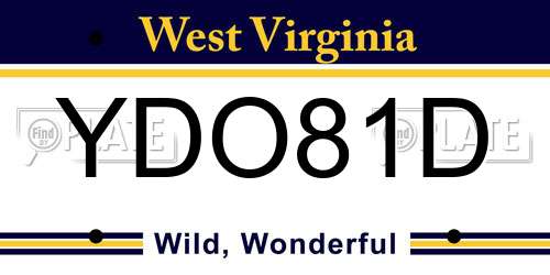 YDO81D West Virginia License Plate