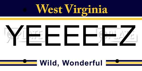 YEEEEEZ West Virginia License Plate