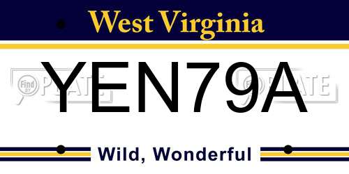 YEN79A West Virginia License Plate
