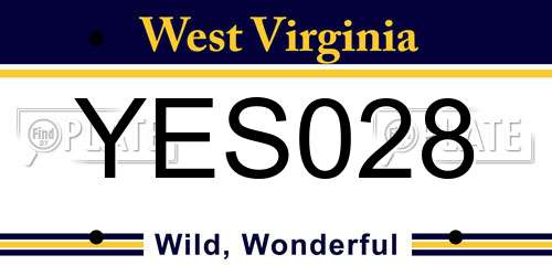 YES028 West Virginia License Plate