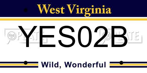 YES02B West Virginia License Plate