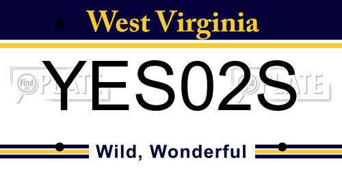 YES02S West Virginia License Plate