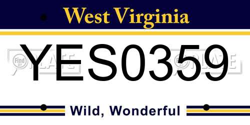 YES0359 West Virginia License Plate
