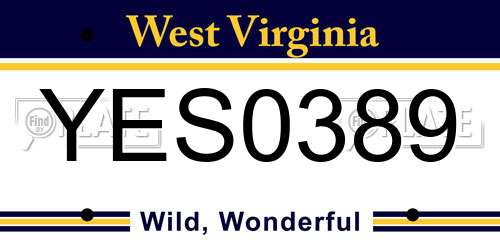 YES0389 West Virginia License Plate